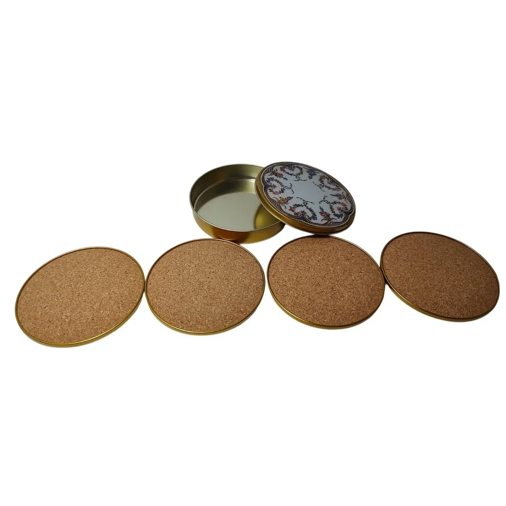 The Wallace Collection Garlands of Roses Four Coasters with‎ Tin Box England